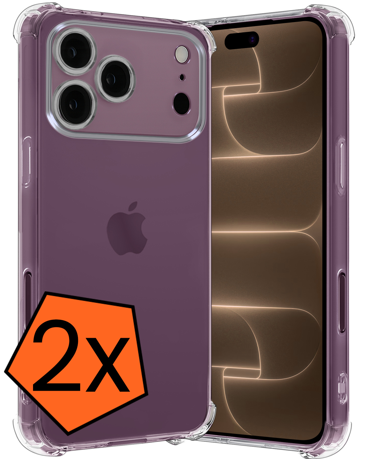 Nomfy Nomfy iPhone 18 Pro Hoesje Shockproof - Transparant - 2 PACK