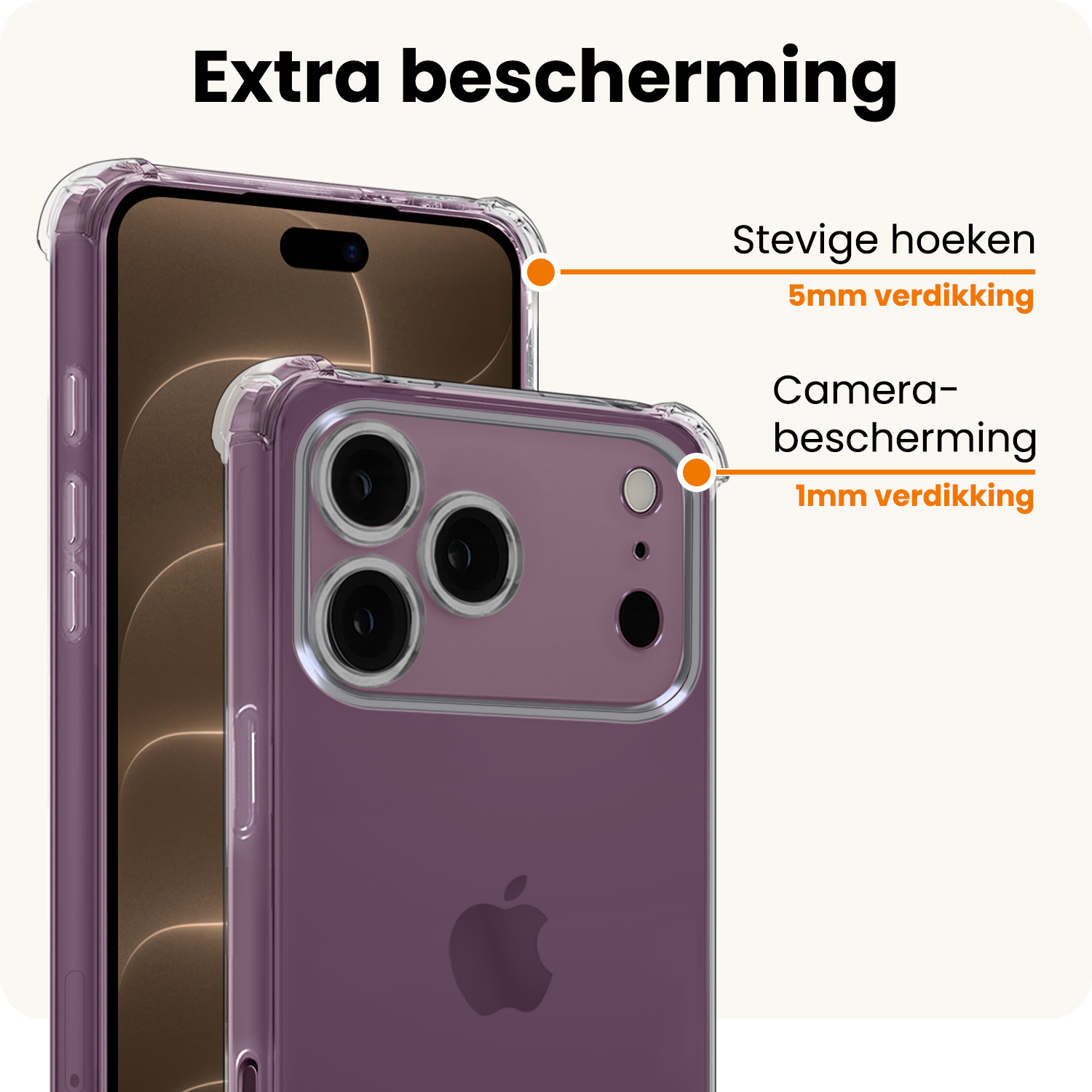 Nomfy Nomfy iPhone 18 Pro Max Hoesje Shockproof - Transparant