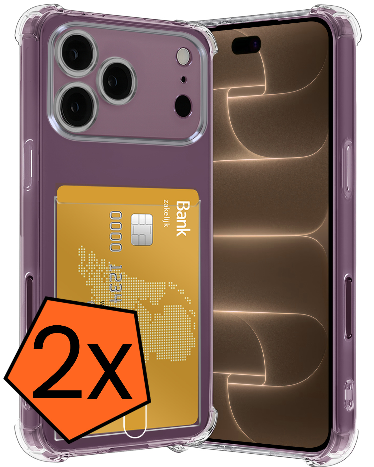 Nomfy Nomfy iPhone 18 Pro Hoesje Pashouder - 2 PACK