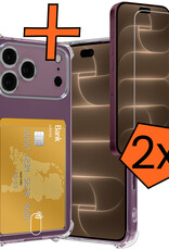 Nomfy Nomfy iPhone 18 Pro Hoesje Pashouder Met 2x Screenprotector