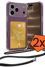 Nomfy Nomfy iPhone 18 Pro Hoesje Pashouder met Koord - 2 PACK