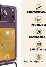 Nomfy Nomfy iPhone 18 Pro Max Hoesje Pashouder met Koord