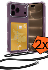 Nomfy Nomfy iPhone 18 Pro Max Hoesje Pashouder met Koord - 2 PACK