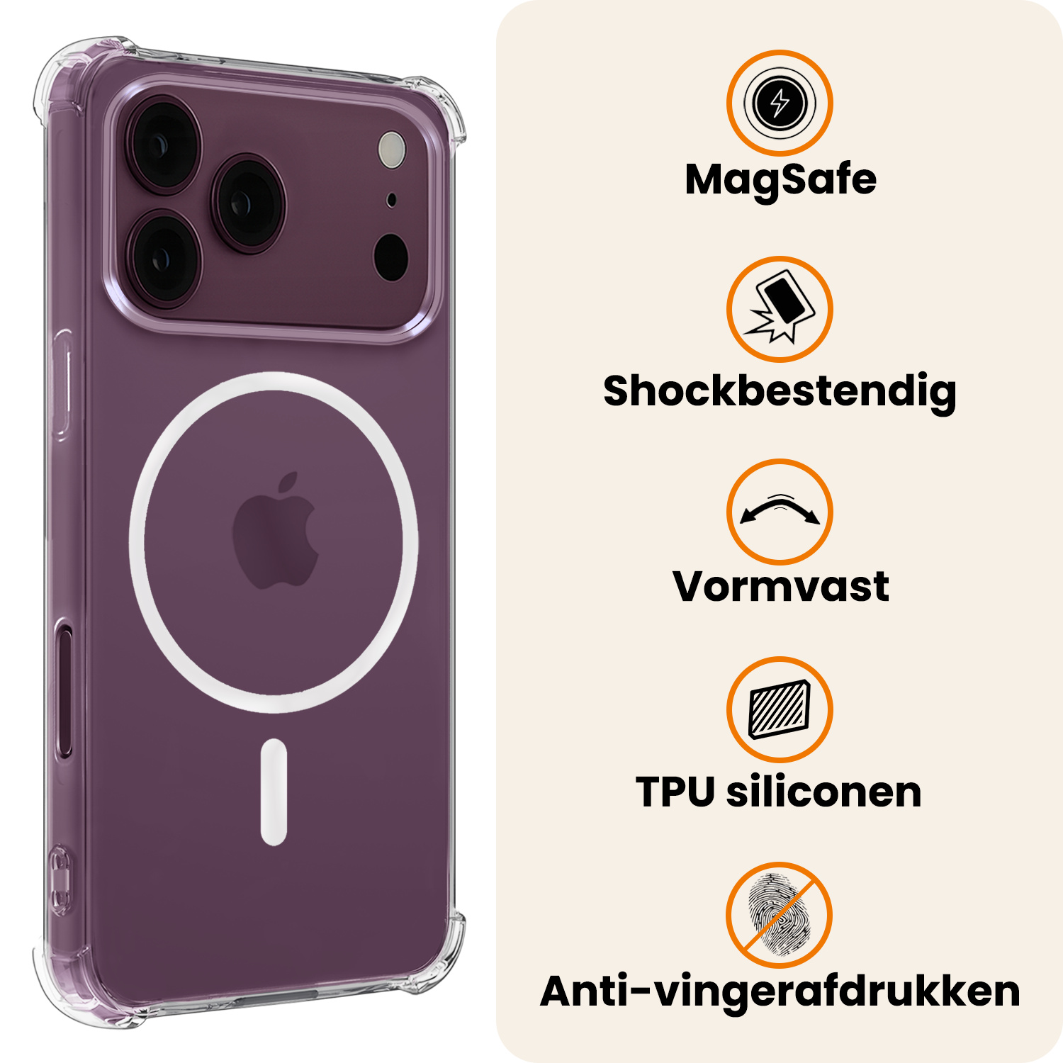Nomfy Nomfy iPhone 18 Pro Max Magsafe Hoesje - Transparant - 2 PACK