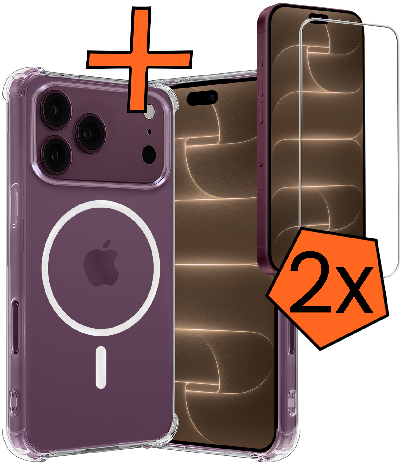 Nomfy Nomfy iPhone 18 Pro Max Magsafe Hoesje Transparant Met 2x Screenprotector