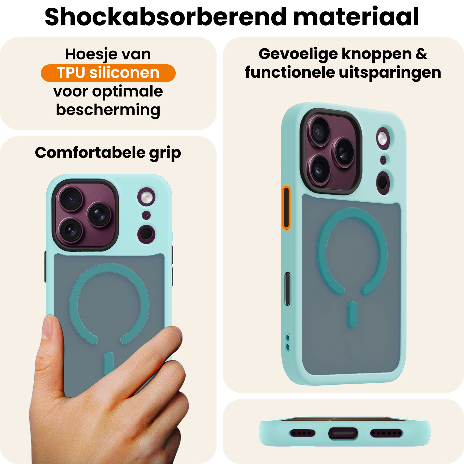 Nomfy Nomfy iPhone 18 Pro Magsafe Hoesje - Lichtblauw