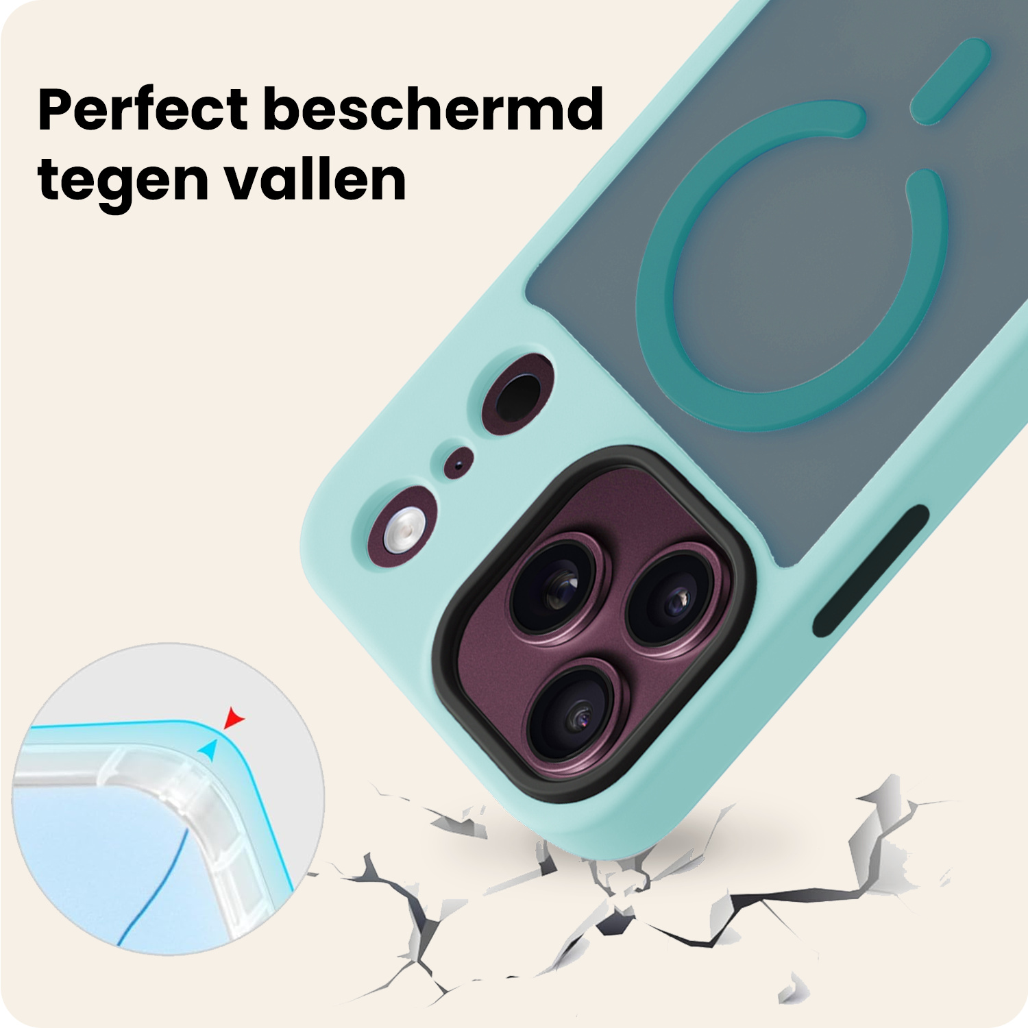 Nomfy Nomfy iPhone 18 Pro Magsafe Hoesje - Lichtblauw