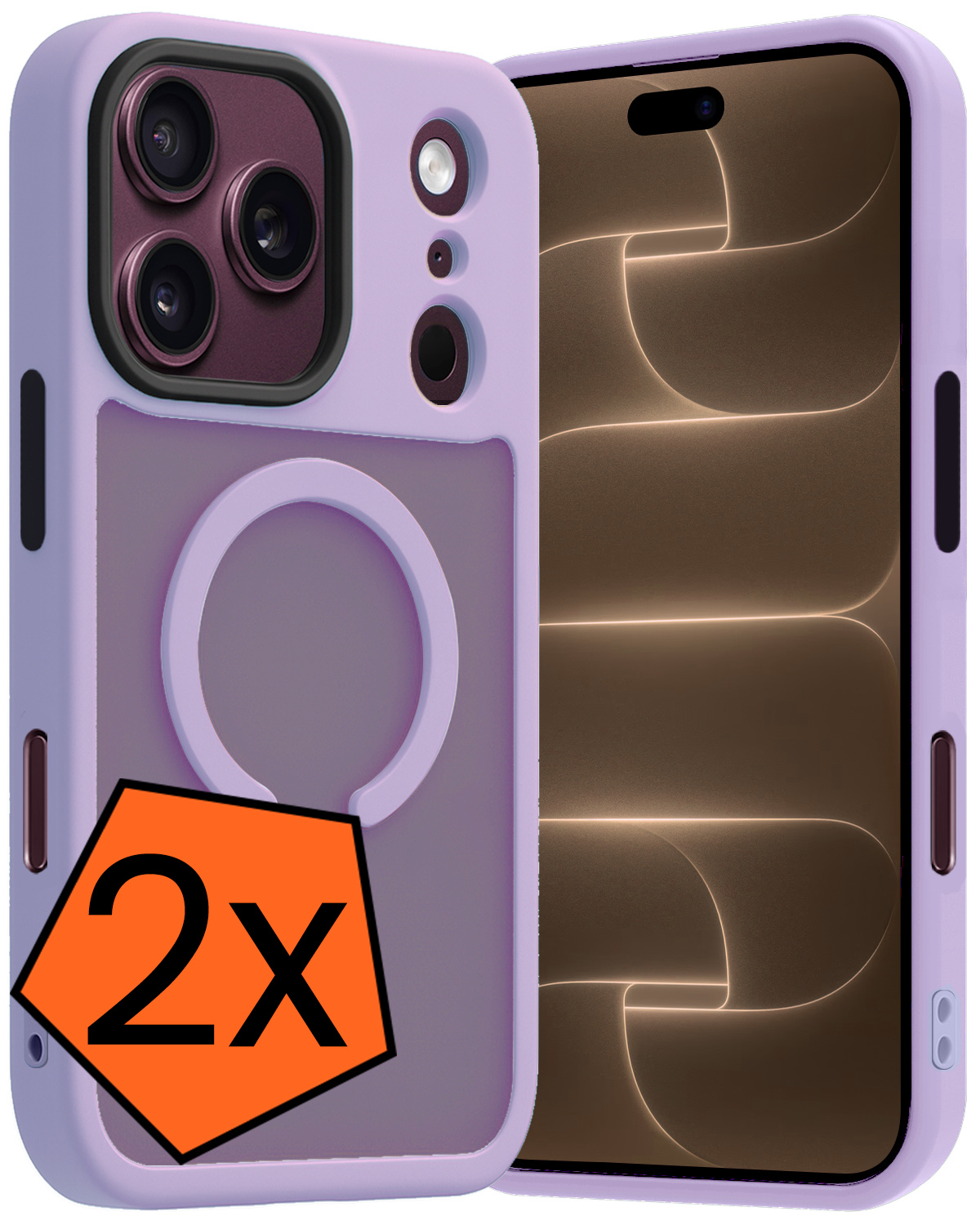 Nomfy Nomfy iPhone 18 Pro Magsafe Hoesje - Lila - 2 PACK