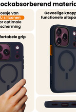 Nomfy Nomfy iPhone 18 Pro Magsafe Hoesje Donkerblauw Met Screenprotector