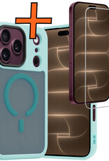 Nomfy Nomfy iPhone 18 Pro Magsafe Hoesje Lichtblauw Met Screenprotector