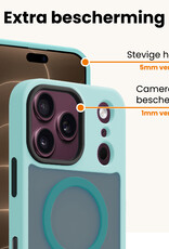 Nomfy Nomfy iPhone 18 Pro Magsafe Hoesje Lichtblauw Met Screenprotector