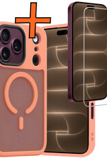 Nomfy Nomfy iPhone 18 Pro Magsafe Hoesje Perzik Met Screenprotector