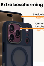 Nomfy Nomfy iPhone 18 Pro Magsafe Hoesje Donkerblauw Met 2x Screenprotector
