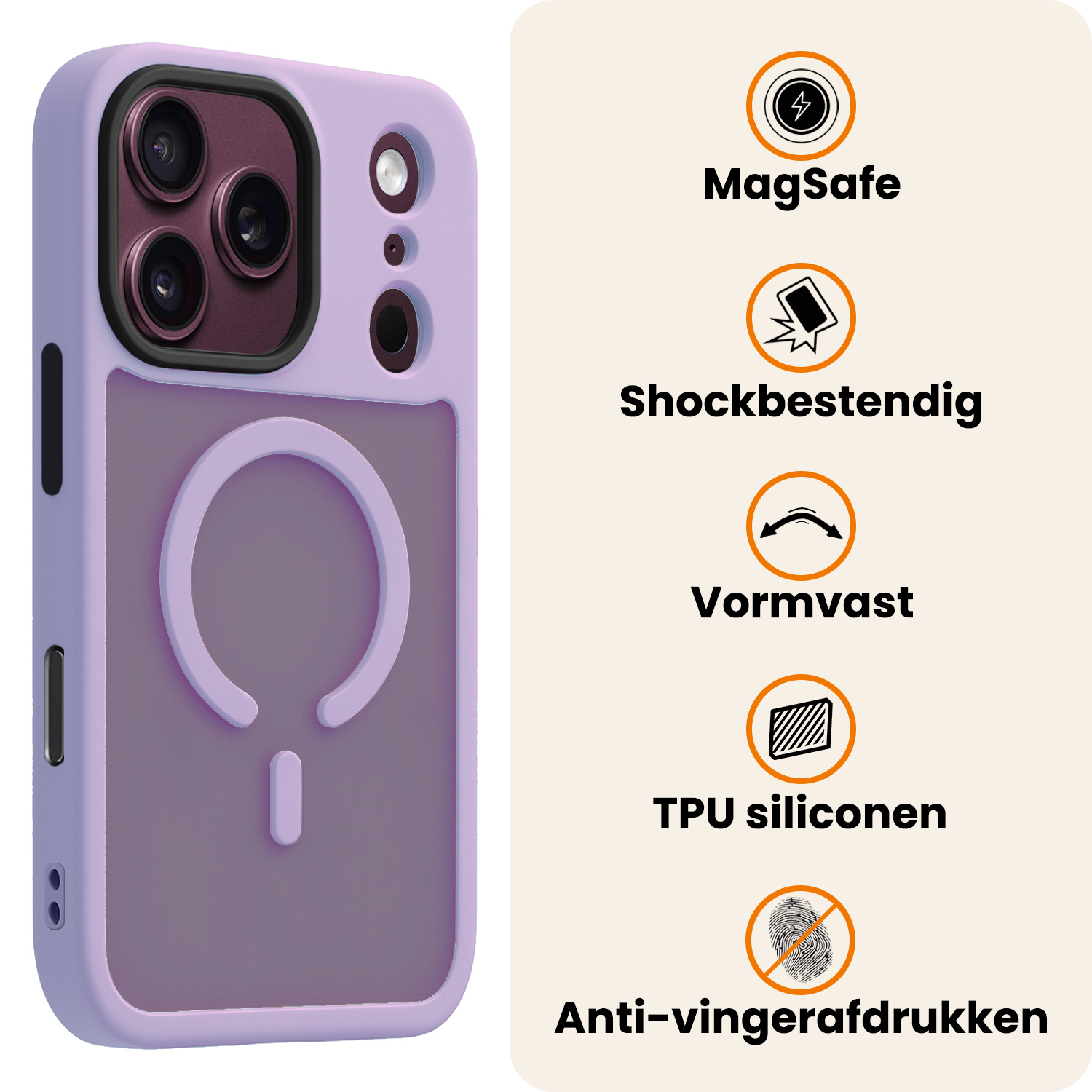 Nomfy Nomfy iPhone 18 Pro Max Magsafe Hoesje - Lila