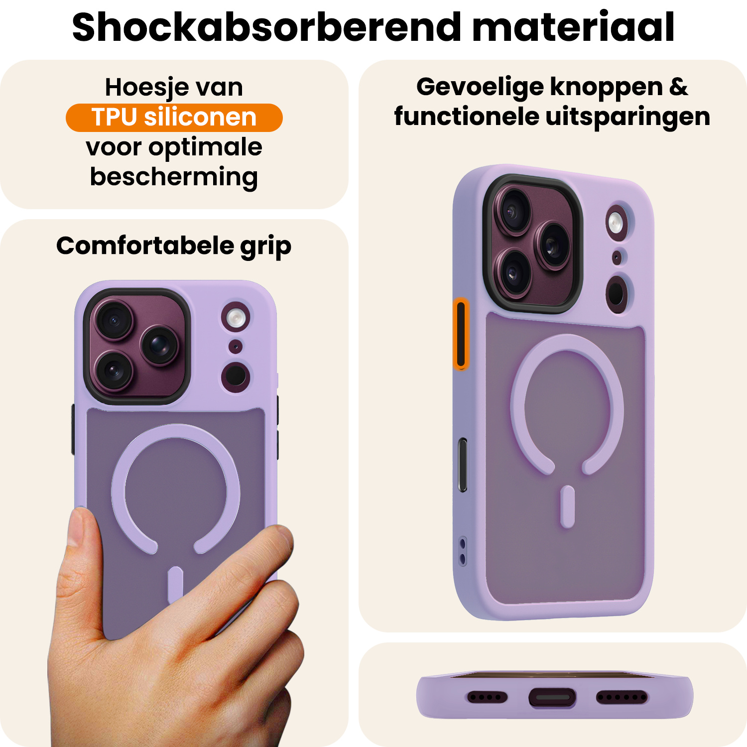 Nomfy Nomfy iPhone 18 Pro Max Magsafe Hoesje - Lila