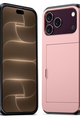 Nomfy Nomfy iPhone 18 Pro Hoesje Pashouder Hard - Rose Goud