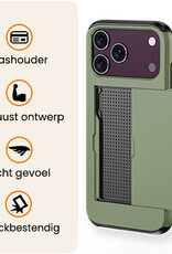 Nomfy Nomfy iPhone 18 Pro Max Hoesje Pashouder Hard - Donker Groen