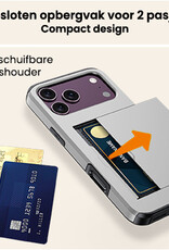 Nomfy Nomfy iPhone 18 Pro Max Hoesje Pashouder Hard - Grijs
