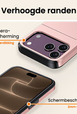 Nomfy Nomfy iPhone 18 Pro Max Hoesje Pashouder Hard - Rose Goud