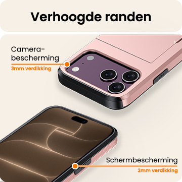 Nomfy Nomfy iPhone 18 Pro Max Hoesje Pashouder Hard - Rose Goud