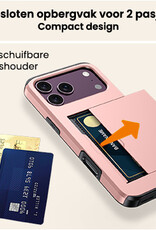 Nomfy Nomfy iPhone 18 Pro Max Hoesje Pashouder Hard - Rose Goud