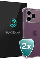 Forterra Forterra iPhone 18 Pro Max Hoesje Shockproof - Transparant - 2 PACK