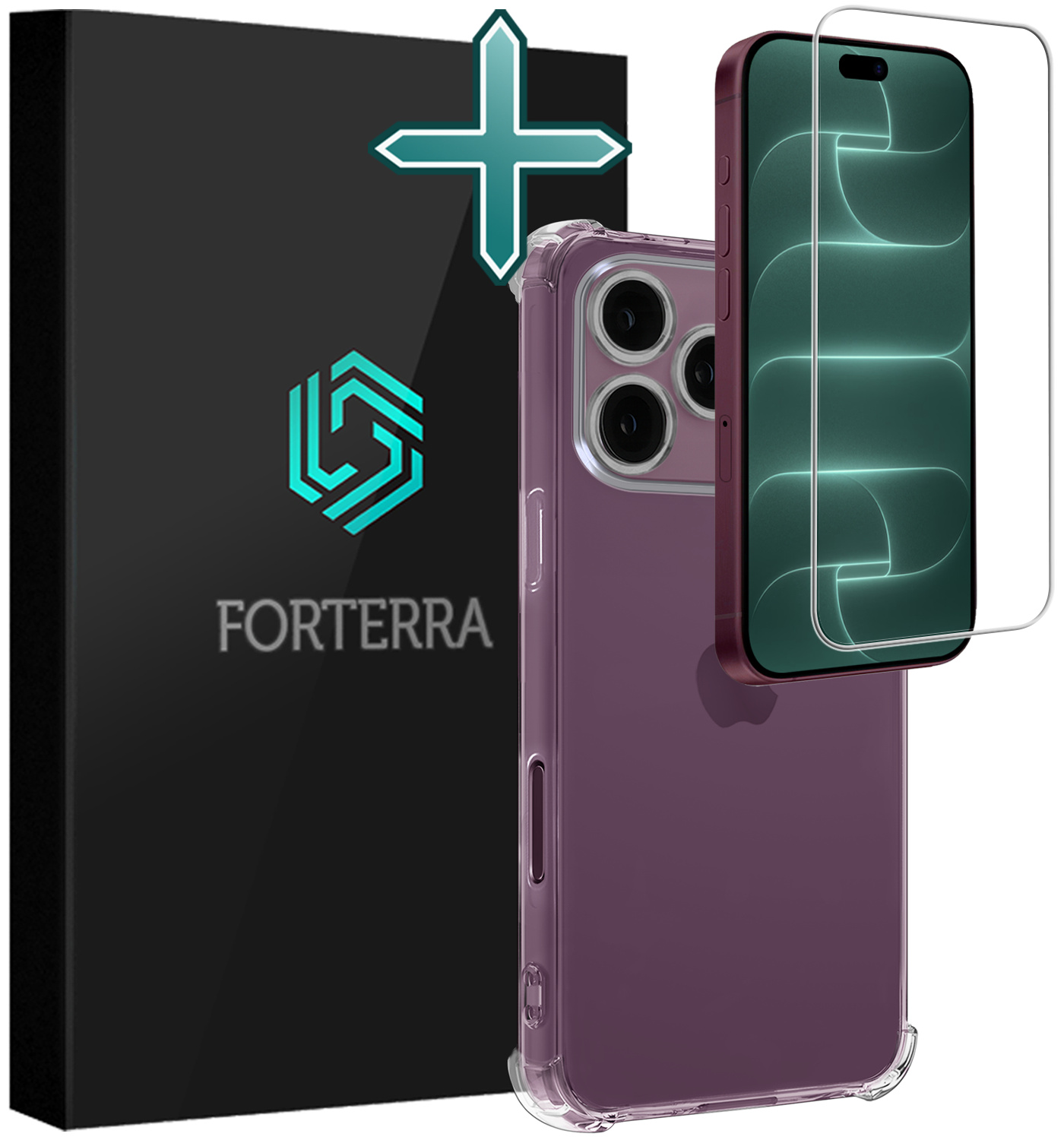 Forterra Forterra iPhone 18 Pro Max Hoesje Shockproof Met Screenprotector Met Dichte Notch
