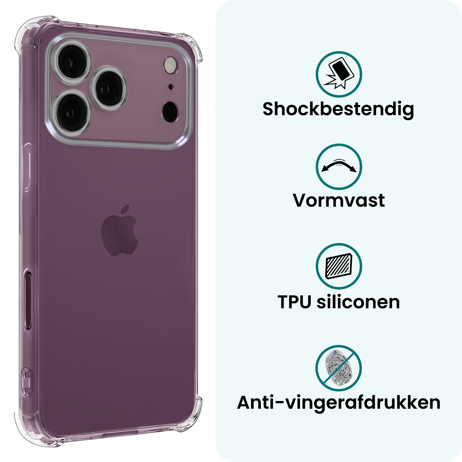 Forterra Forterra iPhone 18 Pro Max Hoesje Shockproof Met Screenprotector Met Dichte Notch