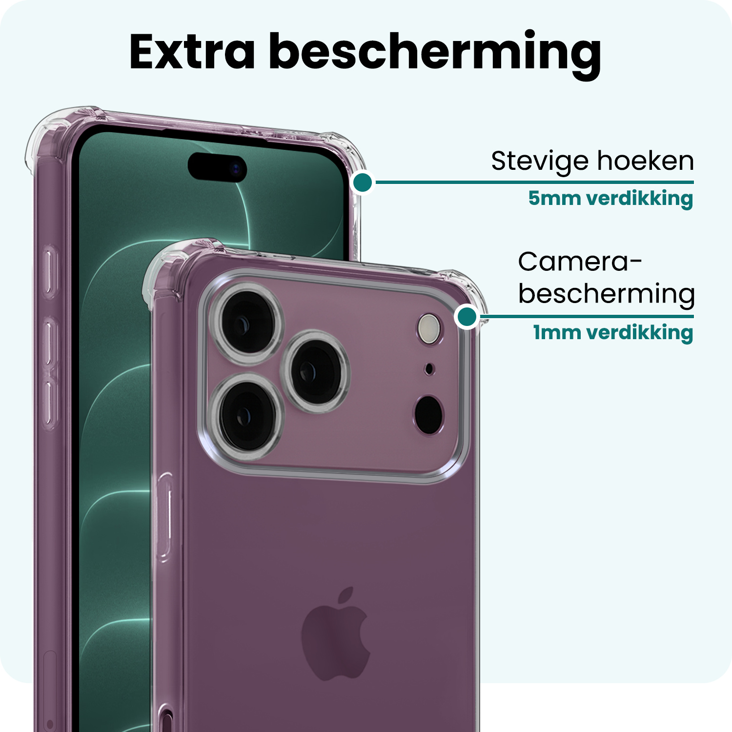 Forterra Forterra iPhone 18 Pro Max Hoesje Shockproof Met Screenprotector Met Dichte Notch