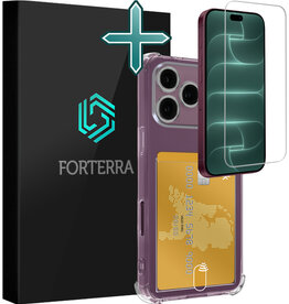 Forterra Forterra iPhone 18 Pro Hoesje Pashouder Met Screenprotector