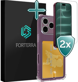 Forterra Forterra iPhone 18 Pro Hoesje Pashouder Met 2x Screenprotector