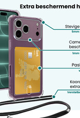 Forterra Forterra iPhone 18 Pro Hoesje Pashouder met Koord Met 2x Screenprotector
