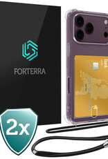 Forterra Forterra iPhone 18 Pro Max Hoesje Pashouder met Koord - 2 PACK