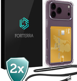 Forterra Forterra iPhone 18 Pro Max Hoesje Pashouder met Koord - 2 PACK
