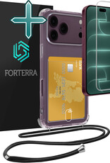 Forterra Forterra iPhone 18 Pro Max Hoesje Pashouder met Koord Met Screenprotector