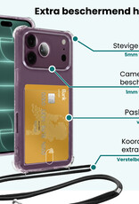 Forterra Forterra iPhone 18 Pro Max Hoesje Pashouder met Koord Met Screenprotector