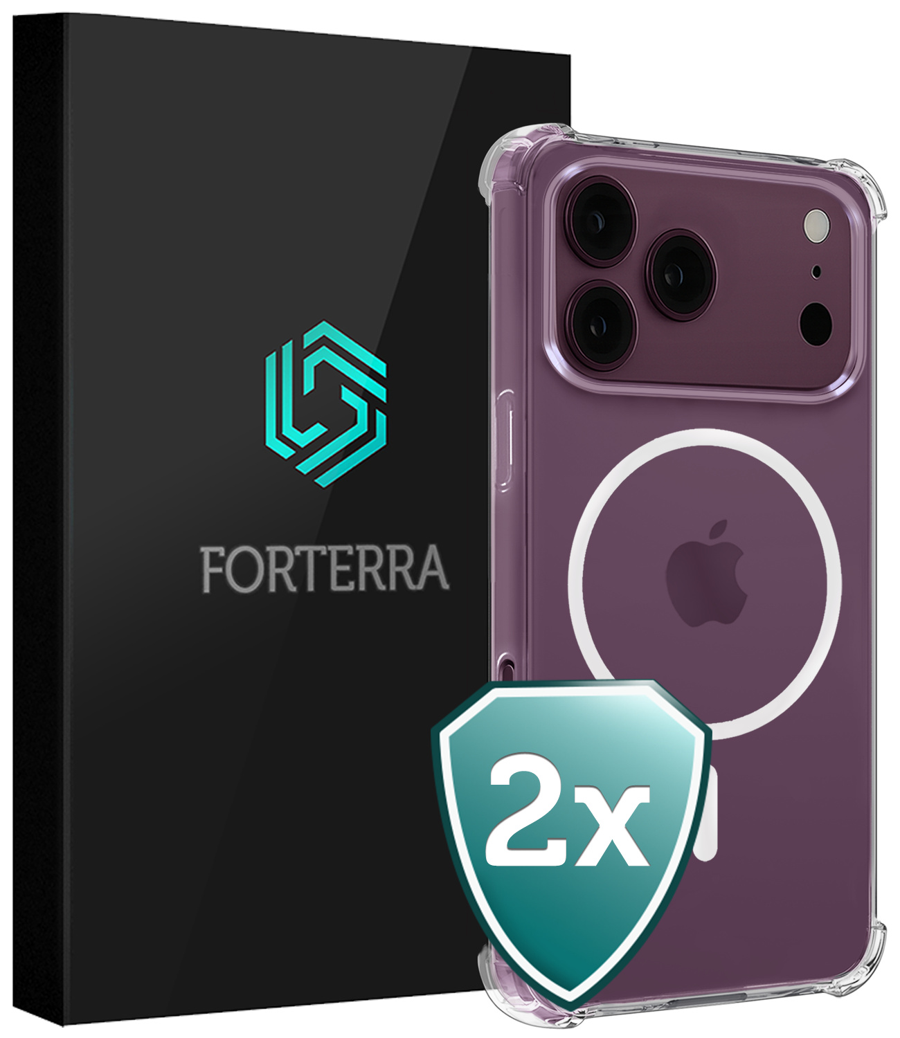 Forterra Forterra iPhone 18 Pro Max Magsafe Hoesje - Transparant - 2 PACK