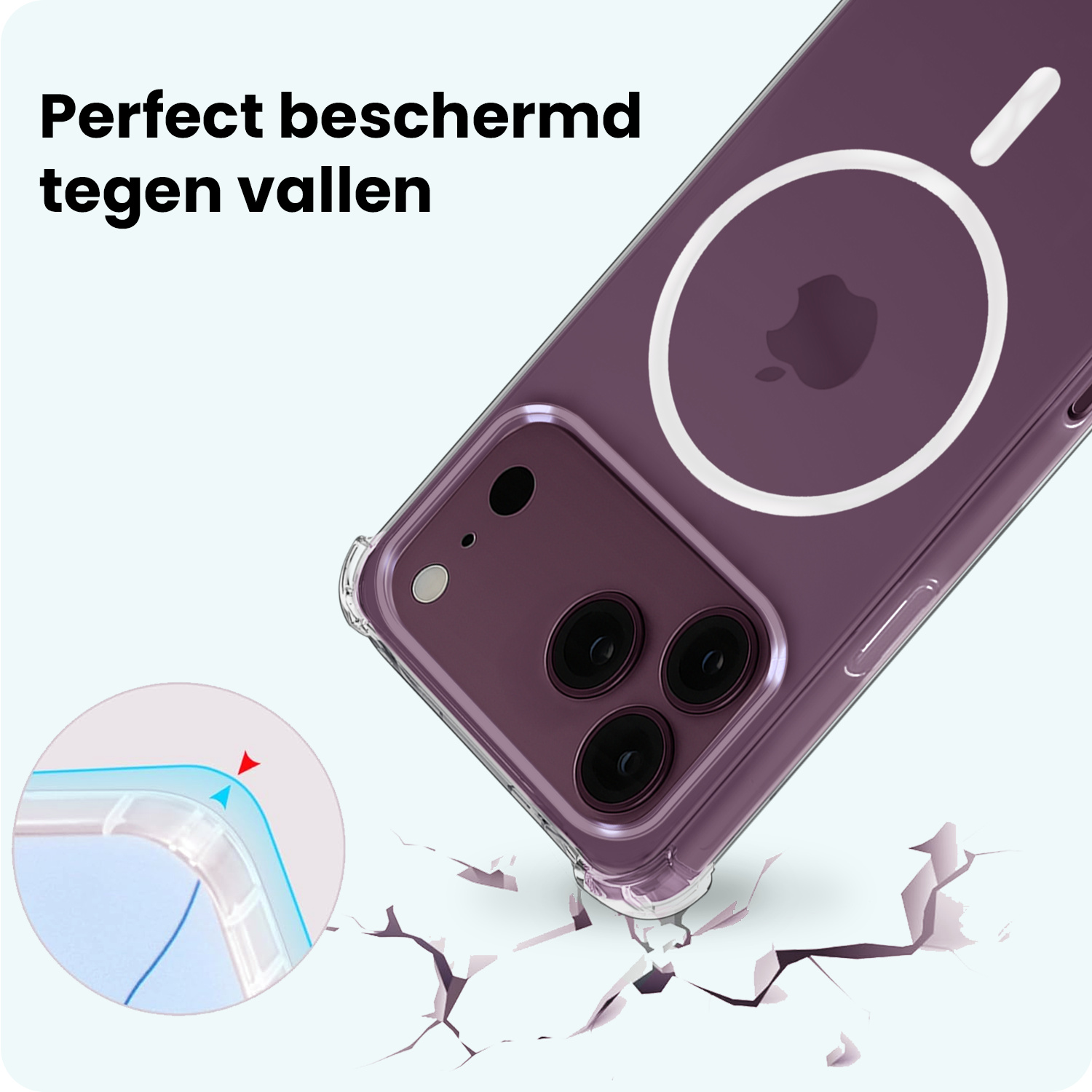 Forterra Forterra iPhone 18 Pro Max Magsafe Hoesje - Transparant - 2 PACK