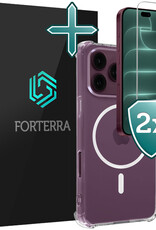 Forterra Forterra iPhone 18 Pro Max Magsafe Hoesje Transparant Met 2x Screenprotector