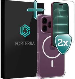 Forterra Forterra iPhone 18 Pro Max Magsafe Hoesje Transparant Met 2x Screenprotector