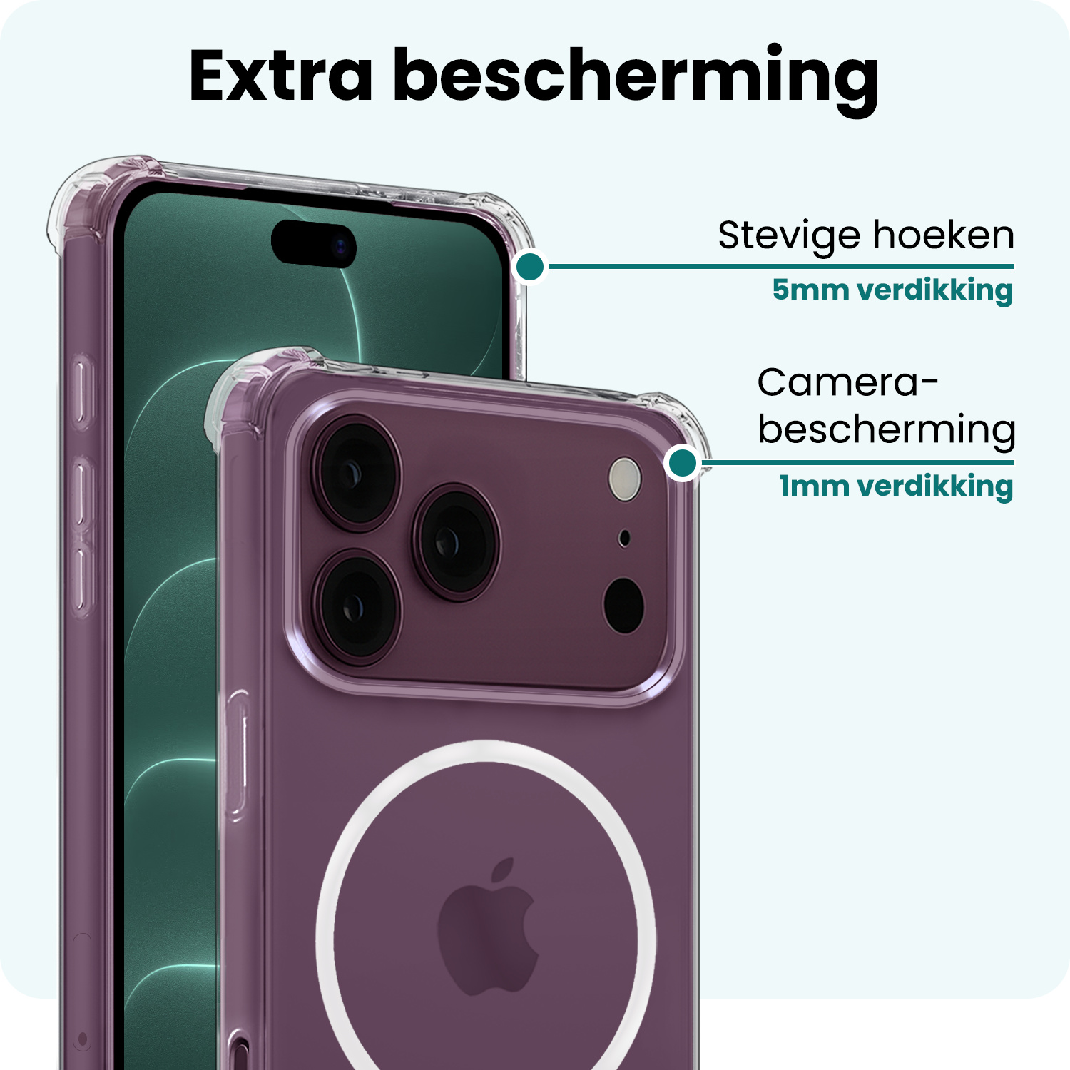 Forterra Forterra iPhone 18 Pro Max Magsafe Hoesje Transparant Met 2x Screenprotector