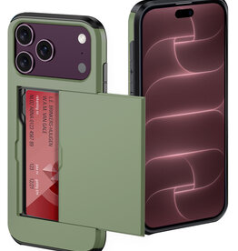 NoXx NoXx iPhone 18 Pro Max Hoesje Pashouder Hard - Donker Groen