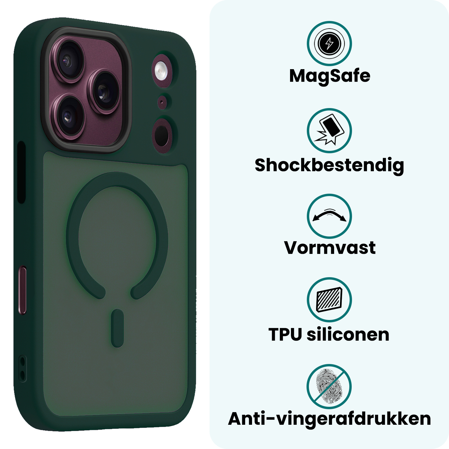Forterra Forterra iPhone 18 Pro Magsafe Hoesje - Donkergroen
