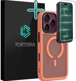 Forterra Forterra iPhone 18 Pro Magsafe Hoesje Perzik Met Screenprotector