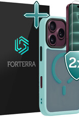 Forterra Forterra iPhone 18 Pro Magsafe Hoesje Lichtblauw Met 2x Screenprotector