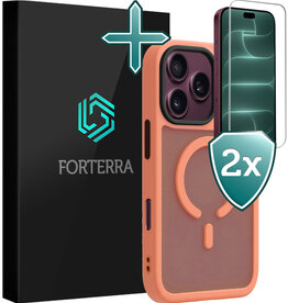 Forterra Forterra iPhone 18 Pro Magsafe Hoesje Perzik Met 2x Screenprotector