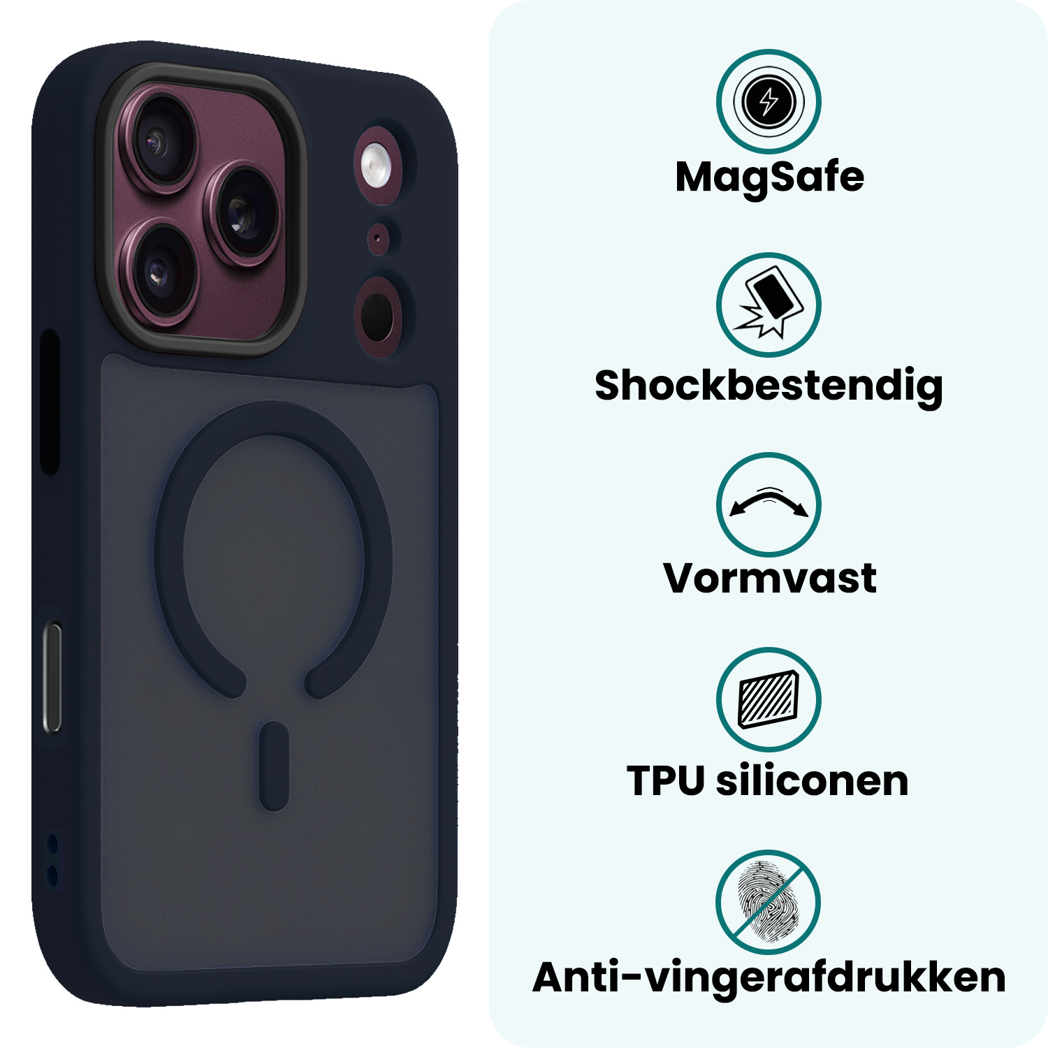 Forterra Forterra iPhone 18 Pro Max Magsafe Hoesje - Donkerblauw
