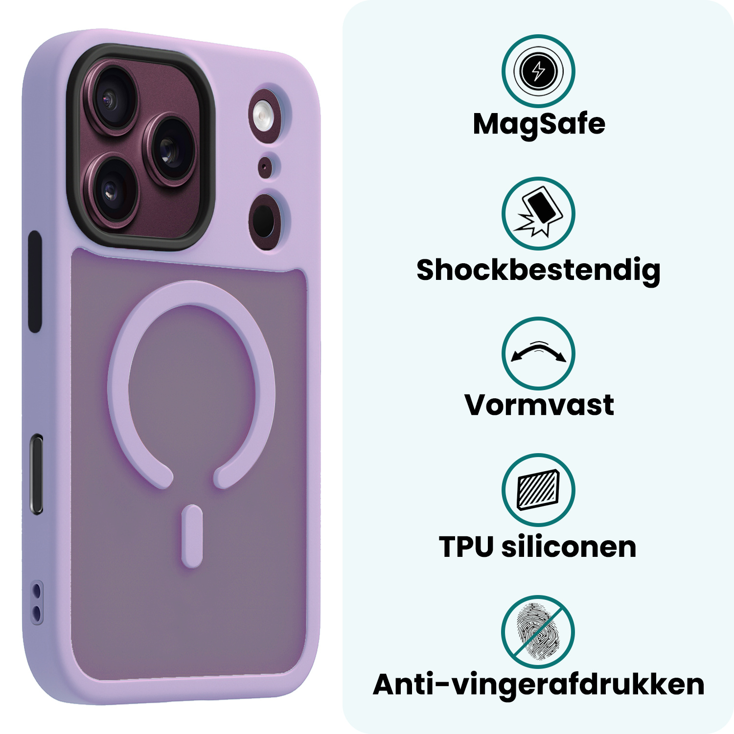 Forterra Forterra iPhone 18 Pro Max Magsafe Hoesje - Lila