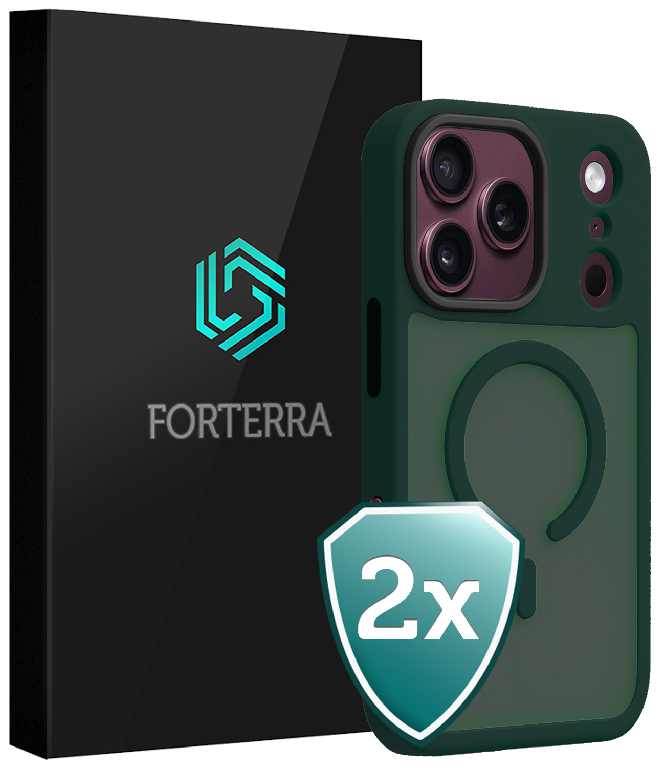 Forterra Forterra iPhone 18 Pro Max Magsafe Hoesje - Donkergroen - 2 PACK