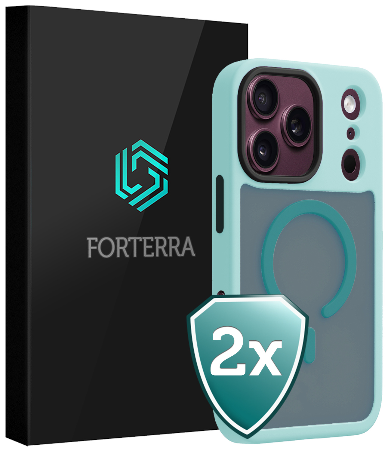 Forterra Forterra iPhone 18 Pro Max Magsafe Hoesje - Lichtblauw - 2 PACK